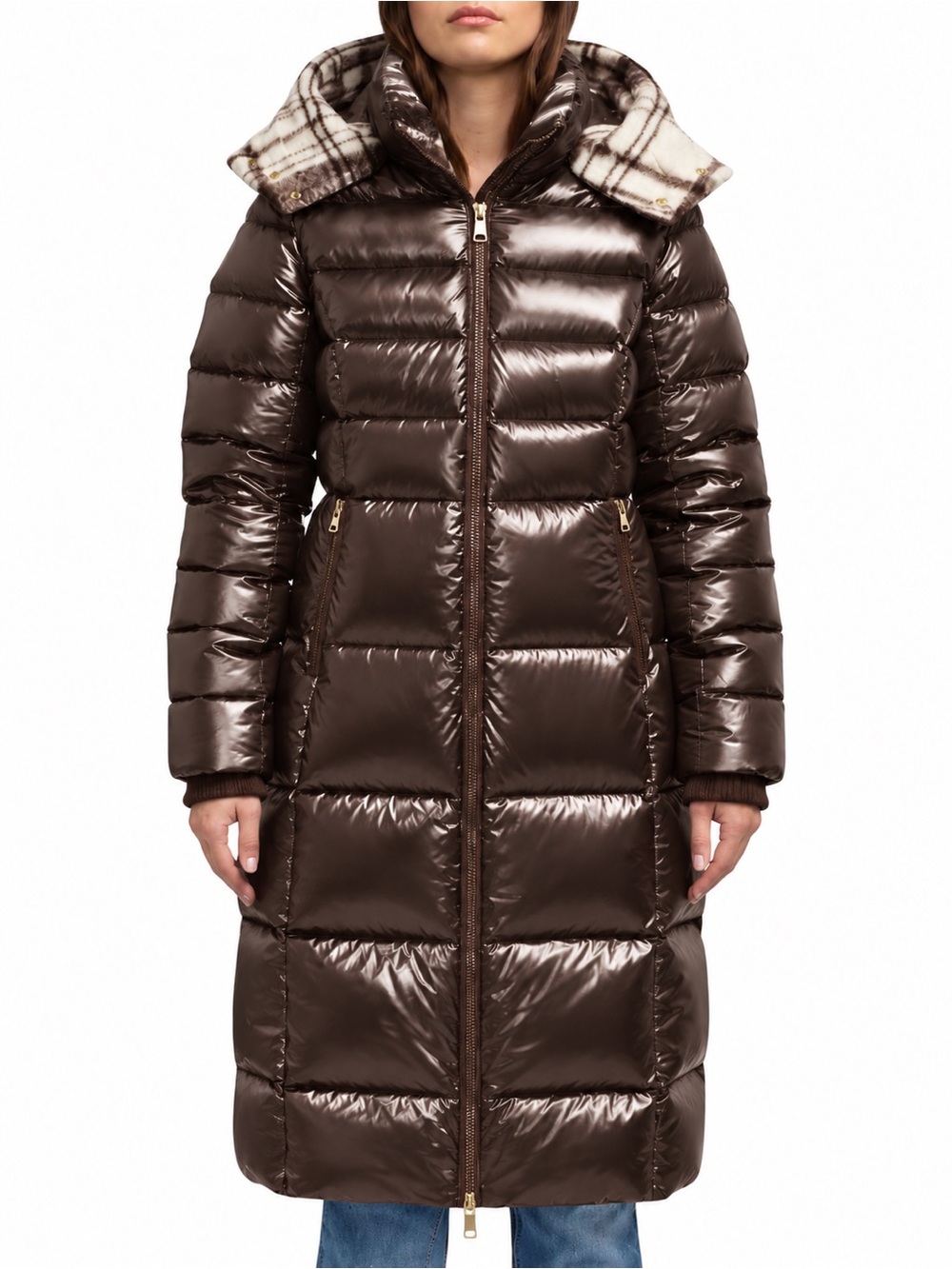 NWT: SCOTCH & SODA Willemina Quilted Duck Coat, Brown, Size XS